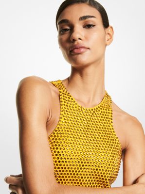 Crystal Embellished Crepe Jersey Minidress