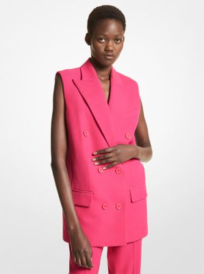 Wool Gabardine Sleeveless Blazer | Michael Kors