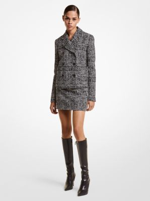 Glen plaid store wool trench