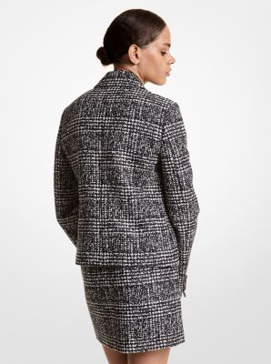 Glen Plaid Stretch Wool Jacket