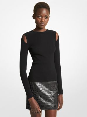 Stretch Viscose Cutout Sweater