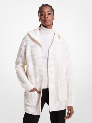 Shaker Knit Cashmere Hooded Cardigan | Michael Kors