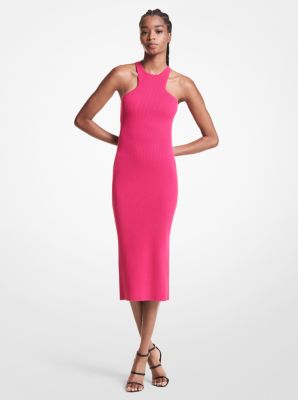 Stretch viscose dress, pink