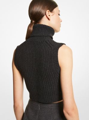 Cashmere Cropped Turtleneck Tank Top