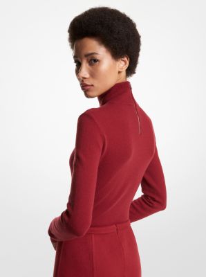 Stretch Cashmere Turtleneck Bodysuit