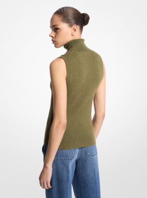 Cashmere Sleeveless Turtleneck in JUNIPER MEL | Michael Kors