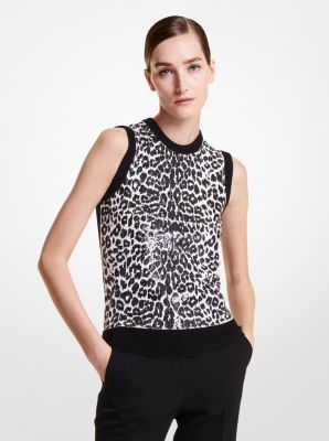 Michael kors leopard on sale vest