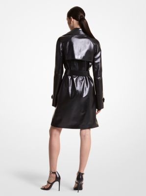 Michael kors leather clearance trench coat