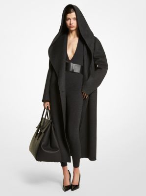 Michael kors discount hooded wool coat