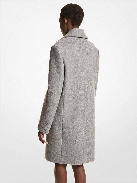 Manteau en laine melton à manches fendues image number 1