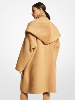 Michael kors discount hooded wool coat