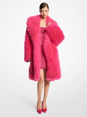 Michael kors pink store fur coat