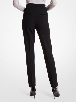 Samantha Stretch Pebble Crepe High-waisted Cigarette Pants image number 1