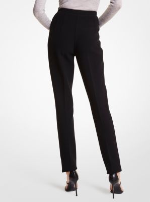 Black Cotton Checks Women Pants with Loose Belt-33225