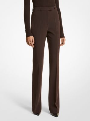 Pantalon Yasmeen en cr&ecirc;pe &agrave; revers fendus in CHOCOLAT | Michael Kors