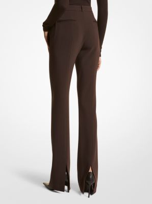 Pantalon Yasmeen en cr&ecirc;pe &agrave; revers fendus in CHOCOLAT | Michael Kors