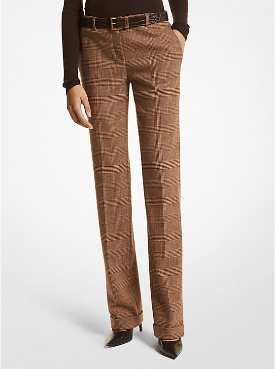 Carolyn Glen Plaid Stretch Flannel Trousers image number 0