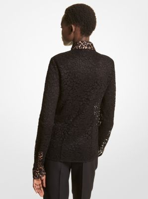 Hansen Lace Shirt in BLACK | Michael Kors