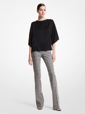 Nikki Satin Charmeuse Blouse in BLACK | Michael Kors