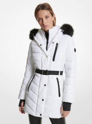 Faux Fur Trim Quilted Puffer Coat Michael Kors