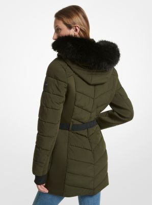 Faux Fur Trim Quilted Puffer Coat Michael Kors Canada