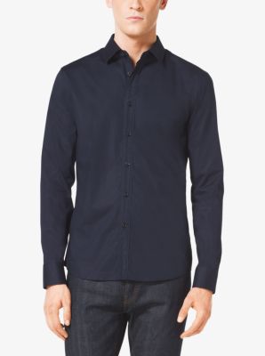 Tailored-Fit Stretch-Cotton Shirt | Michael Kors