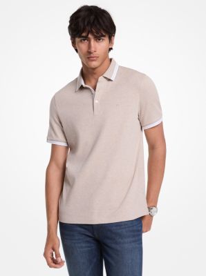 Michael Kors Greenwich Cotton Polo Shirt In Brown