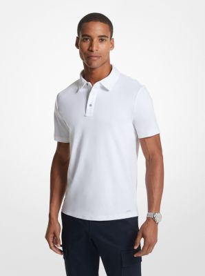 Regular-fit polo shirt in cotton and silk