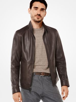 大幅値下げ★新品　MICHAEL KORS ブラウン レザージャケット ブラウン（茶色）系 S Michael Kors(マイケルコース) ジャケット