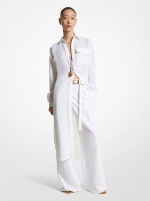 Michael kors shirt dress white online