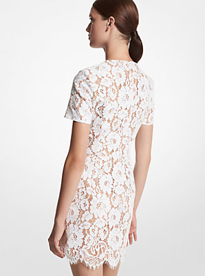 Cotton Blend Floral Lace Dress