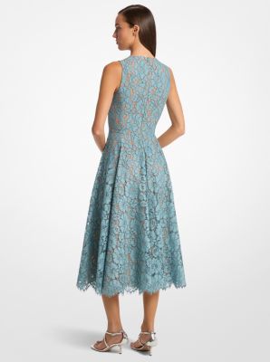 Vestido de fiesta de encaje floral de mezcla de algodón