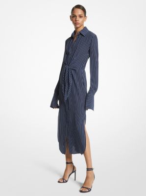 Striped tie shop front dress