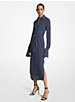 Striped Organic Silk Crepe De Chine Tie-Front Shirtdress image number 0