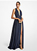 Hutton Metallic Striped Lamé Chiffon Gown image number 0