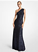 Sequined Stretch Tulle One-Shoulder Gown image number 0