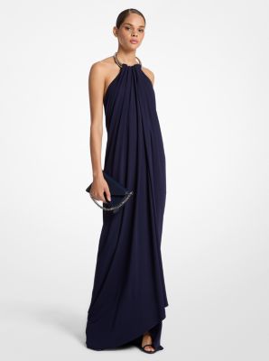 Crepe Jersey Necklace Gown image number 0