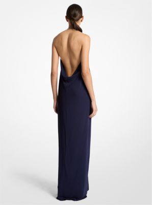 Crepe Jersey Necklace Gown image number 1