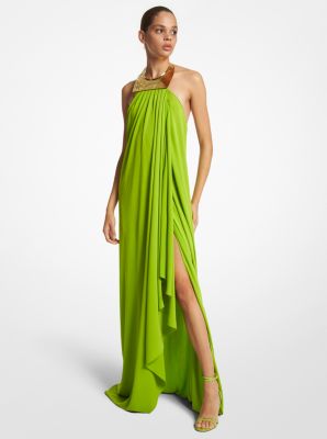 Crepe Jersey Necklace Gown Michael Kors