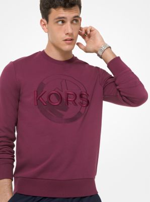 Embroidered Logo Cotton Blend Sweatshirt | Michael Kors