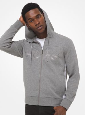 KORS Cotton Blend Zip-Up Hoodie in ASH | Michael Kors