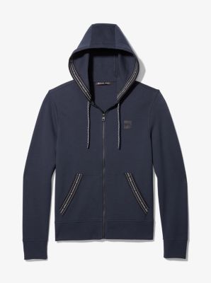 Logo Tape Cotton Blend Zip-Up Hoodie