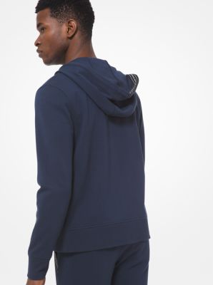 Logo Tape Cotton Blend Zip-Up Hoodie