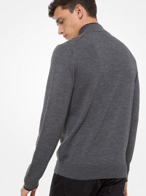 merino wool quarter zip sweater