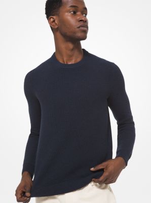 Textured Cotton Blend Sweater