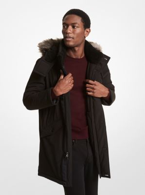 Black parka with fur hood mens sale