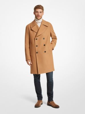 Single-breasted wool-blend coat