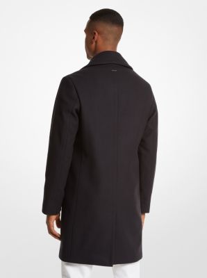 Wool Blend Double-Breasted Coat