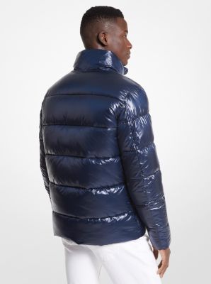 Logo Print Quilted Puffer Jacket in DRK MIDNIGHT | Michael Kors