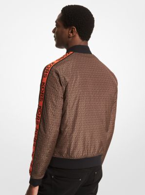 Logo Tape Baseball Jacket in BROWN | Michael Kors
